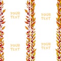 Set of autumn borders; foliate frames. Royalty Free Stock Photo